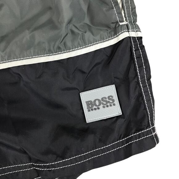 HUGO BOSS Butterflyfish Swim Boxer Men S Grey Colorblock Pockets Comfy Relax - Picture 8 of 15